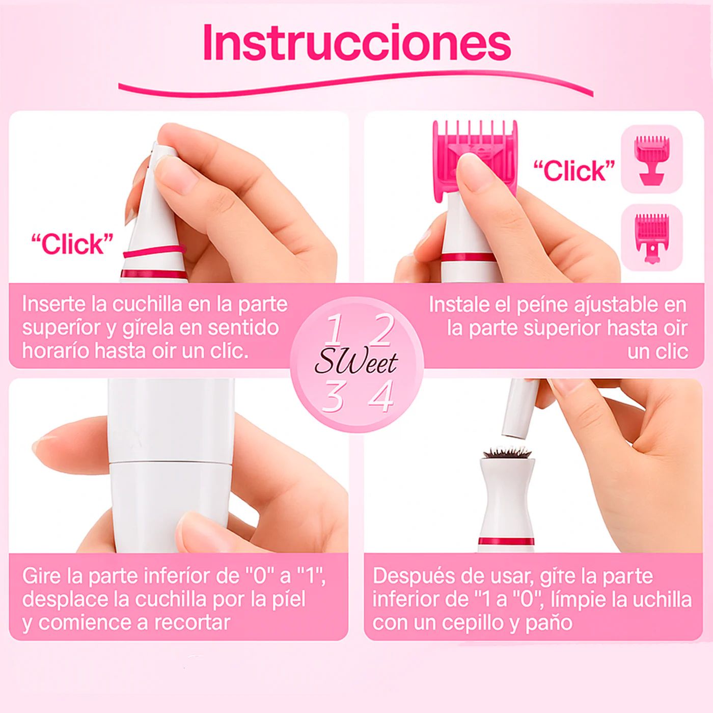 Depiladora Sweet PRO Portátil 5 en 1 - "Adiós al Vello no Deseado".