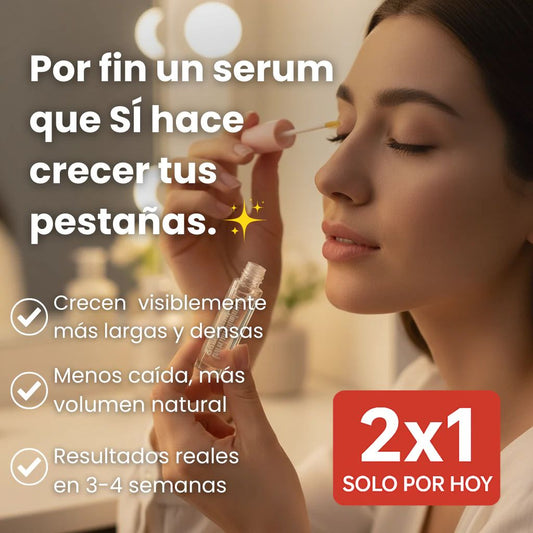 🎁 2x1 SOLO por HOY  GlowSerum™: El Serum que sí hace crecer tus pestañas.